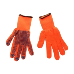 Перчатки акриловые с начесом с ПВХ NEON оранжевые